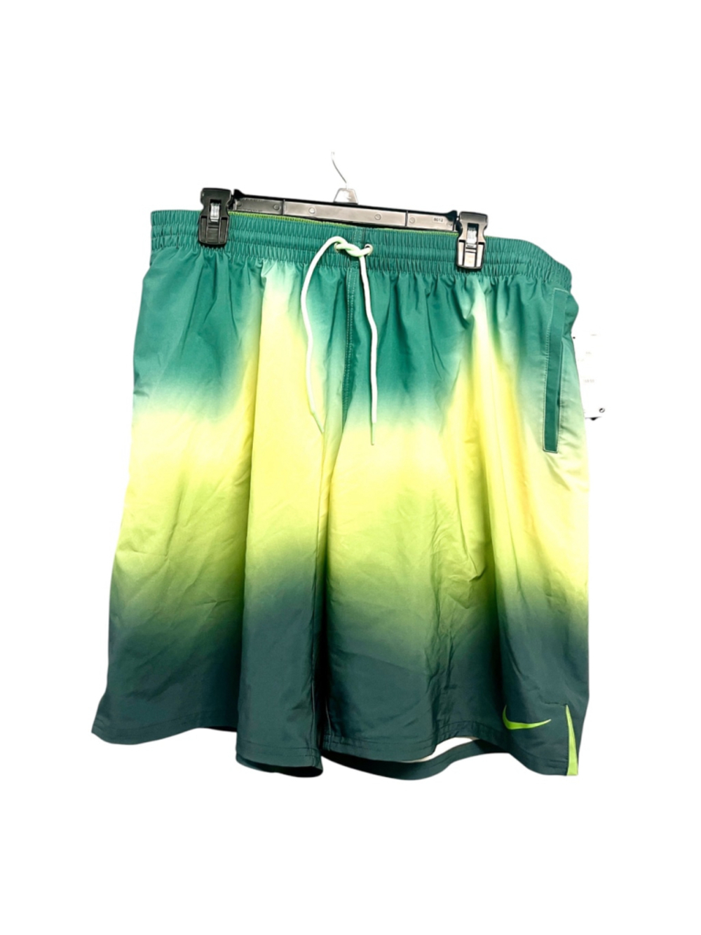 NWT Nike swim trunks vibrant green and yellow ombre design men size 2XL